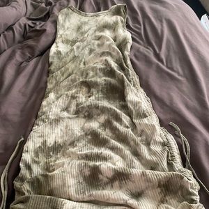 Sleevless Ruched TieDye Dress